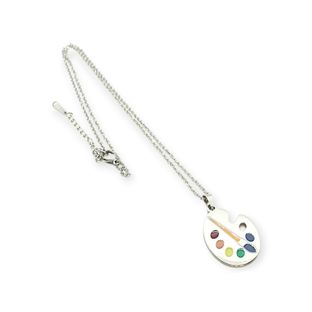 necklace steel silver with pallet1